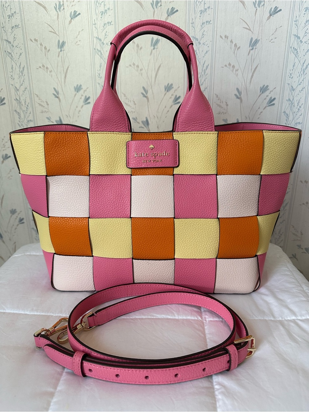 Kate Spade Woven Leather Patchwork Tote